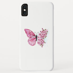 Flower Butterfly with Pink Sakura iPhone XS Max Case