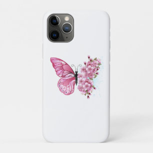 Flower Butterfly with Pink Sakura iPhone 11 Pro Case