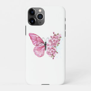 Flower Butterfly with Pink Sakura iPhone 11Pro Case