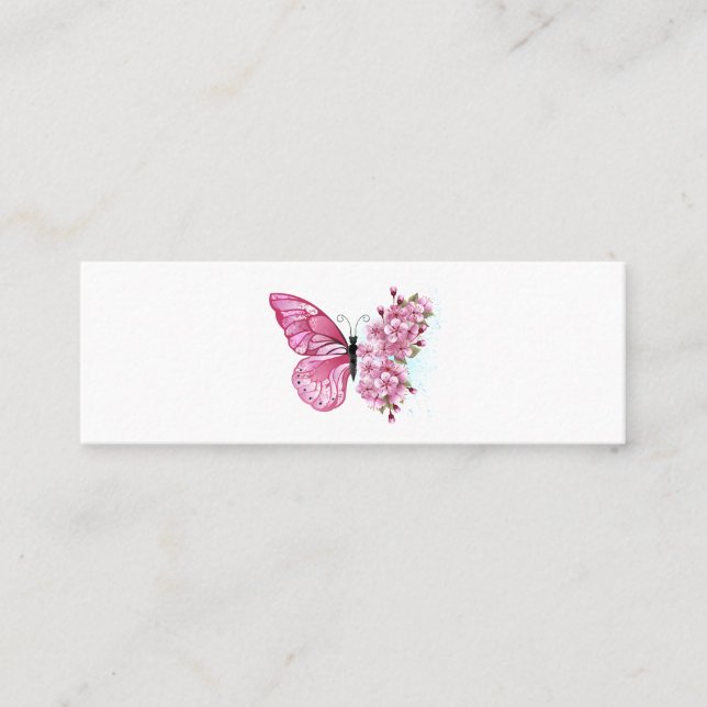 Flower Butterfly with Pink Sakura Loyalty Card (Front)