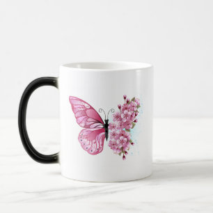 Flower Butterfly with Pink Sakura Magic Mug