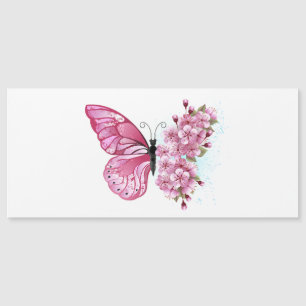 Flower Butterfly with Pink Sakura Magnetic Invitation