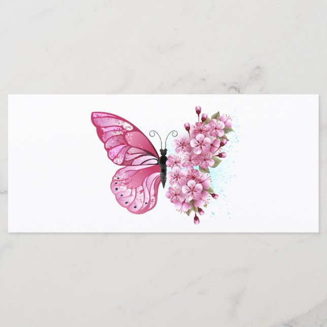 Flower Butterfly with Pink Sakura Menu (Front)