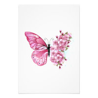 Flower Butterfly with Pink Sakura