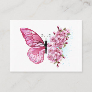 Flower Butterfly with Pink Sakura Place Card