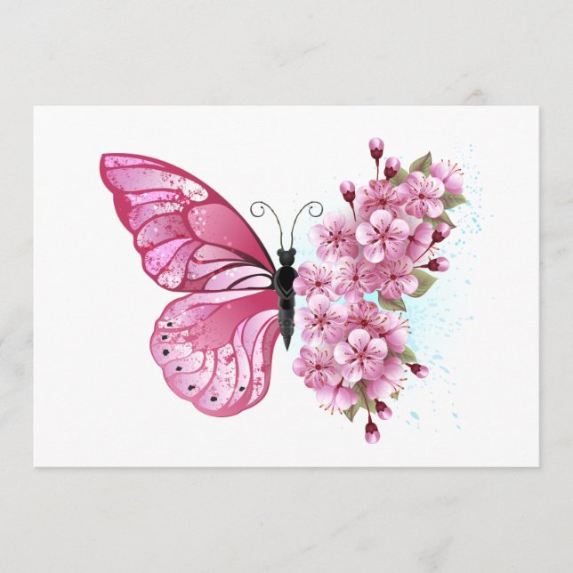 Flower Butterfly with Pink Sakura Program (Front)