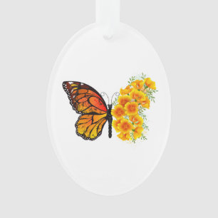 Flower Butterfly with Yellow California Poppy