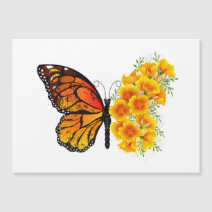 Flower Butterfly with Yellow California Poppy