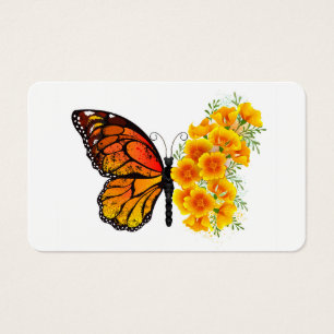 Flower Butterfly with Yellow California Poppy