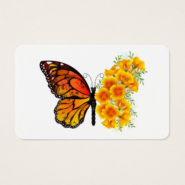 Flower Butterfly with Yellow California Poppy (Devant)