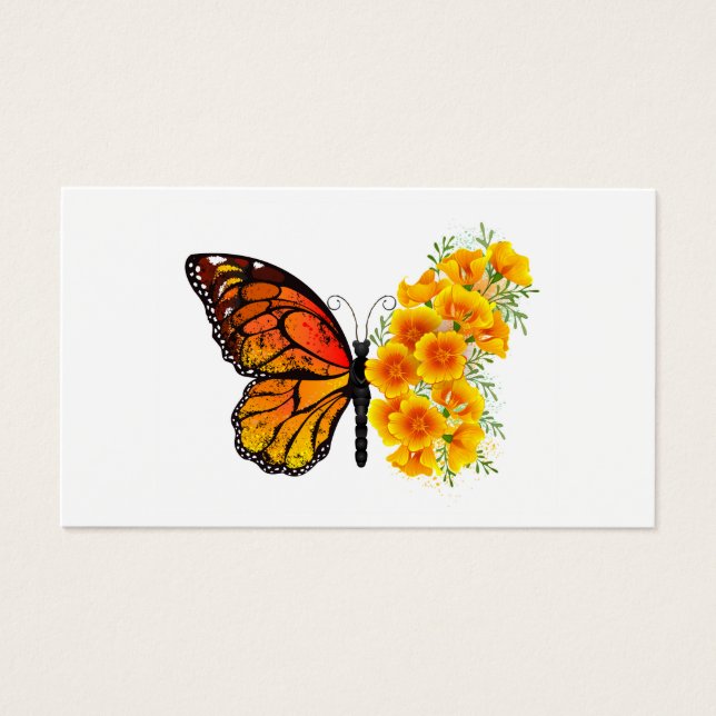 Flower Butterfly with Yellow California Poppy (Devant)