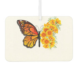 Flower Butterfly with Yellow California Poppy Air Freshener