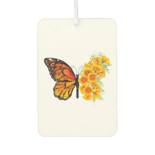 Flower Butterfly with Yellow California Poppy Air Freshener
