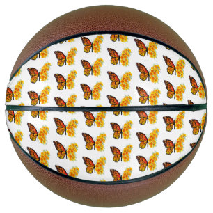 Flower Butterfly with Yellow California Poppy Basketball