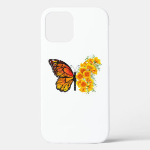 Flower Butterfly with Yellow California Poppy iPhone 12 Pro Case