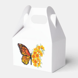 Flower Butterfly with Yellow California Poppy Favor Box