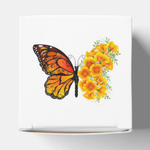 Flower Butterfly with Yellow California Poppy Favor Box