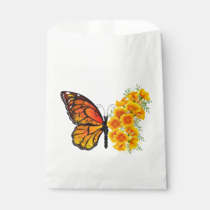 Flower Butterfly with Yellow California Poppy Favour Bag