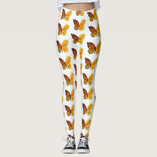 Flower Butterfly with Yellow California Poppy Leggings