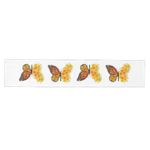Flower Butterfly with Yellow California Poppy Medium Table Runner