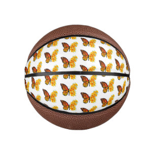 Flower Butterfly with Yellow California Poppy Mini Basketball