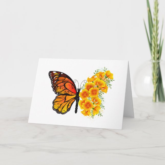 Flower Butterfly with Yellow California Poppy Program (Front)