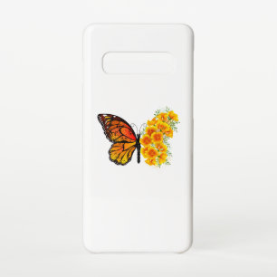 Flower Butterfly with Yellow California Poppy Samsung Galaxy Case
