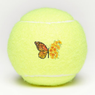 Flower Butterfly with Yellow California Poppy Tennis Balls