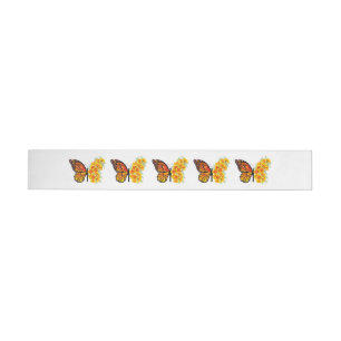 Flower Butterfly with Yellow California Poppy Wraparound Address Label