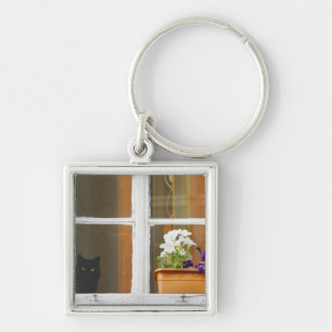 Flower by the window, Sighisoara, Romania Keychain