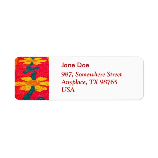 Flower carpet return address label