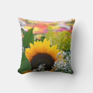 Flower carpet throw pillow