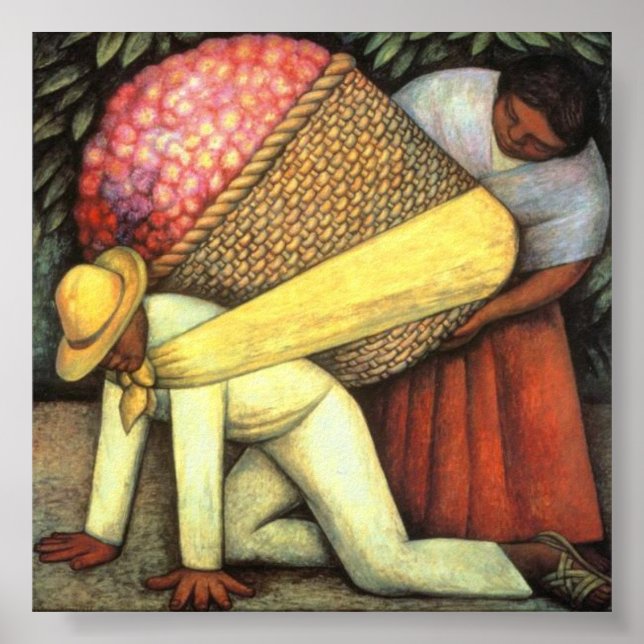 Flower Carrier - Diego Rivera  Poster (Front)