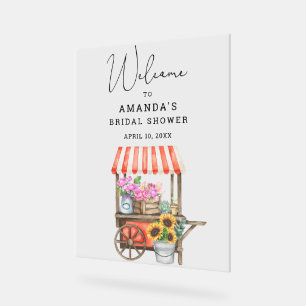 Flower Cart Bridal Shower Welcome Sign