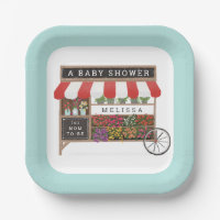 Flower Cart Farmers Market Red Baby Shower