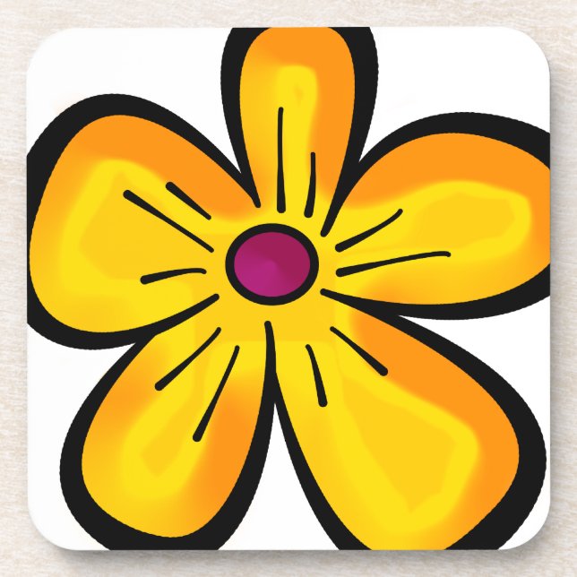 Flower cartoon coaster (Front)