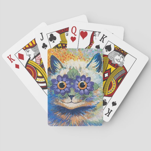 Flower Cat by Louis Wain Playing Cards (Back)