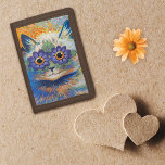 Flower Cat Illustration Louis Wain Tri-fold Wallet<br><div class="desc">A trifold wallet with an illustration of a long-haired cat with purple flowers around the eyes,  by the English artist Louis Wain (1860-1939). He was best known for his drawings of animals and country scenes,  especially large-eyed cats with human-like expressions.</div>