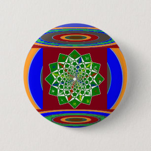 FLOWER CHAKRA Wheel Energy: Emerald Green 2 Inch Round Button