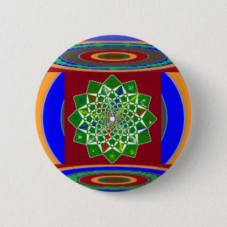 FLOWER CHAKRA Wheel Energy: Emerald Green 2 Inch Round Button