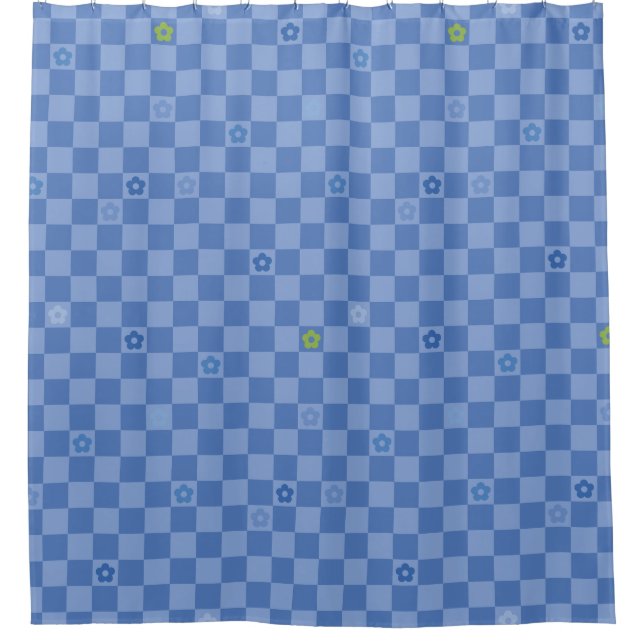 Flower Checkered Pattern No. 01 - Light Blue (Front)