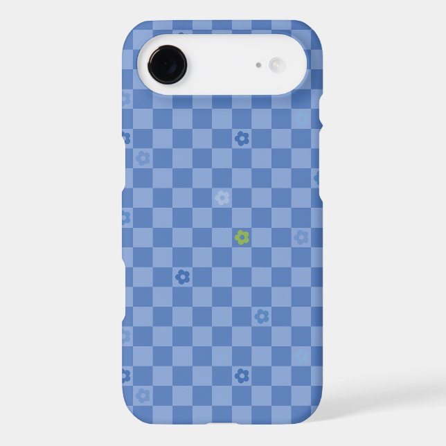 Flower Checkered Pattern No. 01 - Light Blue (Back)