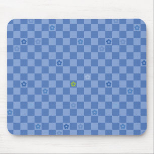 Flower Checkered Pattern No. 01 - Light Blue Mouse Pad