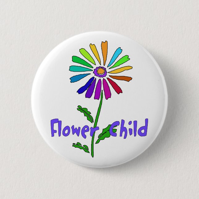 Flower Child 2 Inch Round Button (Front)