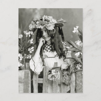 Flower Child Ahead of Her Time: 1902 Postcard