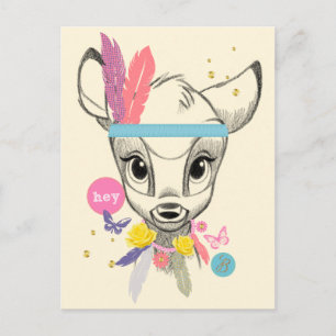 Flower Child Bambi - Hey Postcard