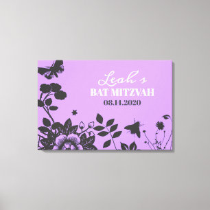 FLOWER CHILD Bat Mitzvah Sign-In Memory Board Canvas Print