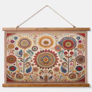 Flower Child Folk Art Wall Hanging Tapestry