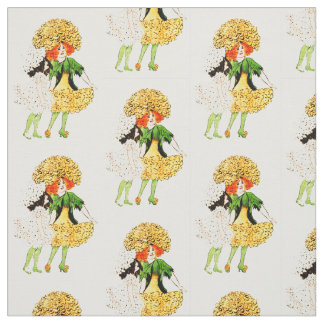 FLOWER CHILD - MARIGOLD FLORAL FAIRY PATTERN FABRIC