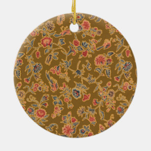 Flower Chintz Pretty Soft Floral Design Ceramic Ornament